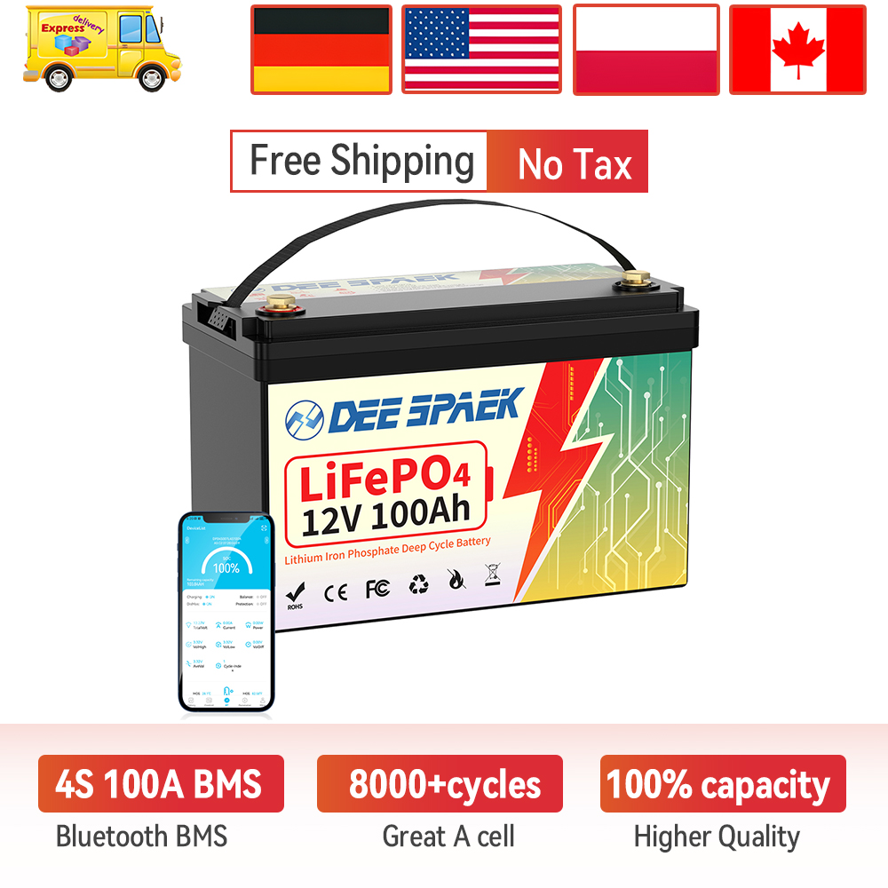 Lifepo4 12V 100Ah Bms Bluetooth - DEEPSPAEK 12V 100Ah LiFePO4 Batterie mit