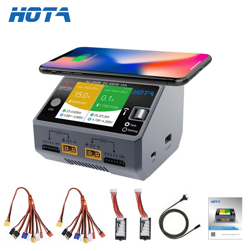Hota D6 Pro Dual Lipo Charger - Hota D6 Dual/Pro Smart Ladegerät AC