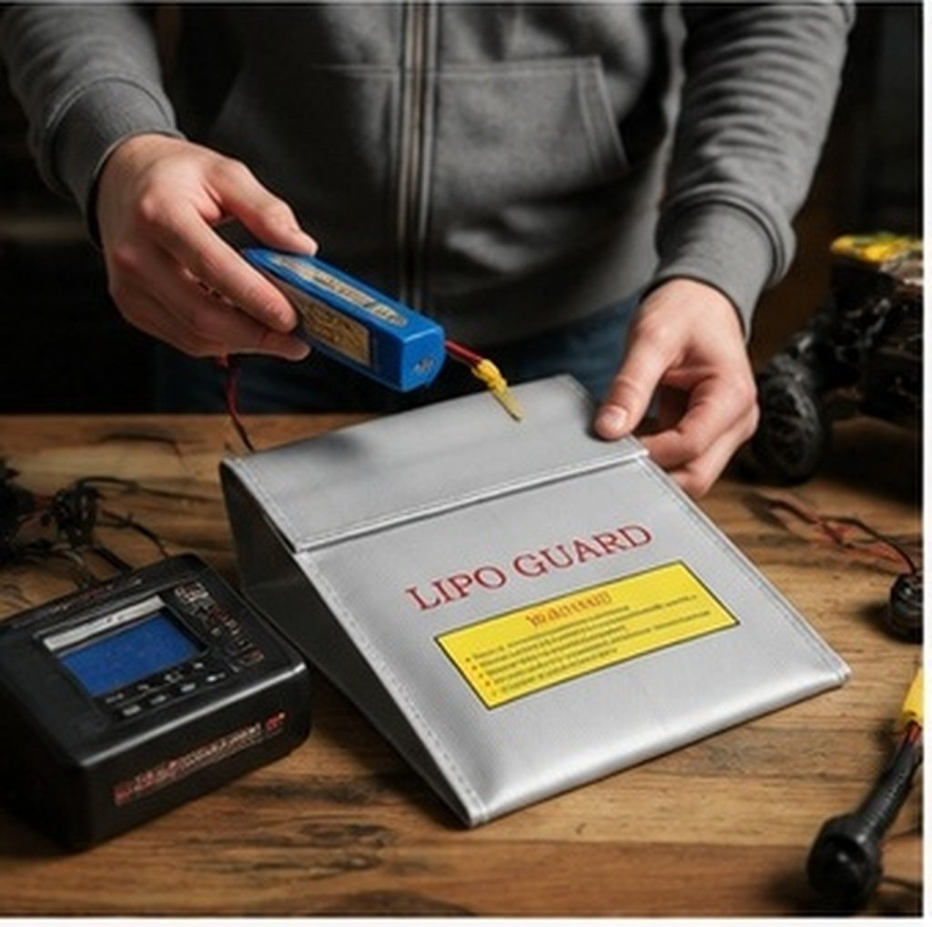 Lipo Battery Fireproof Safety Charge Box - RC Lipo-Akku Feuerschutz-Sicherheitsbeutel 18x23cm Schutzsack Explosionsgeschützt