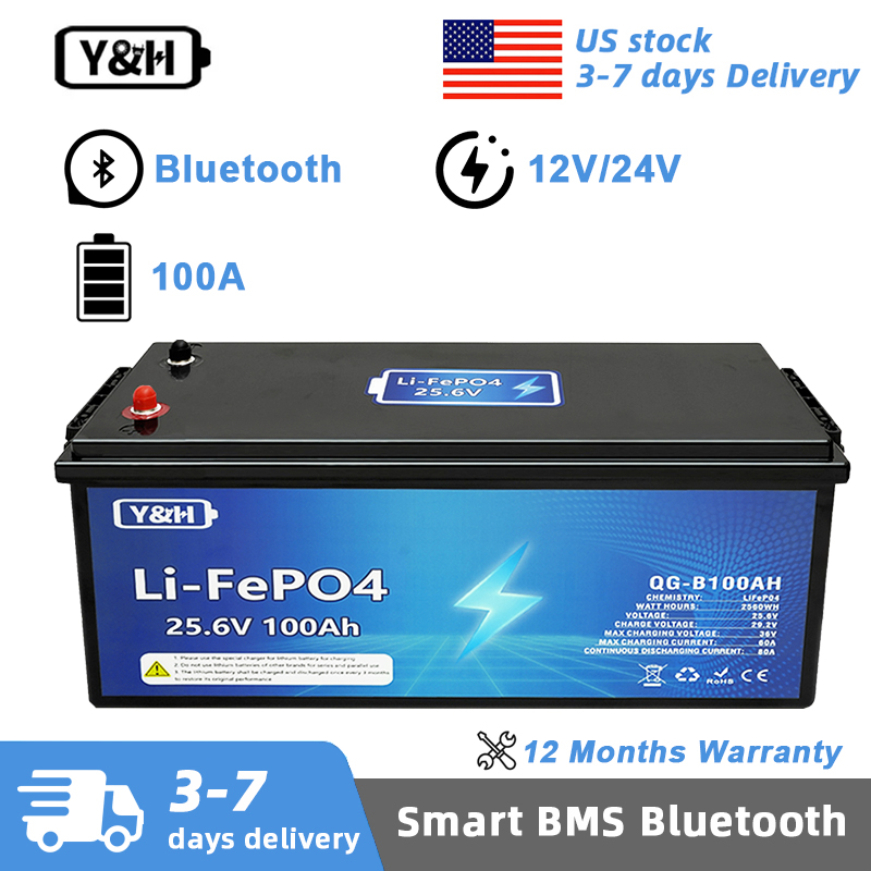 [Lokale Lieferung] Y&H 12V 24V – Lifepo4 12V 100Ah Bms Bluetooth Bewertung und Preis