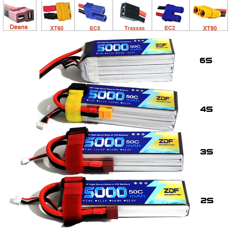 ZDF FPV 450 500 7,4 V 11,1 V 1 – 6S Lipo Battery 22.2V 5000Mah Bewertung und Preis