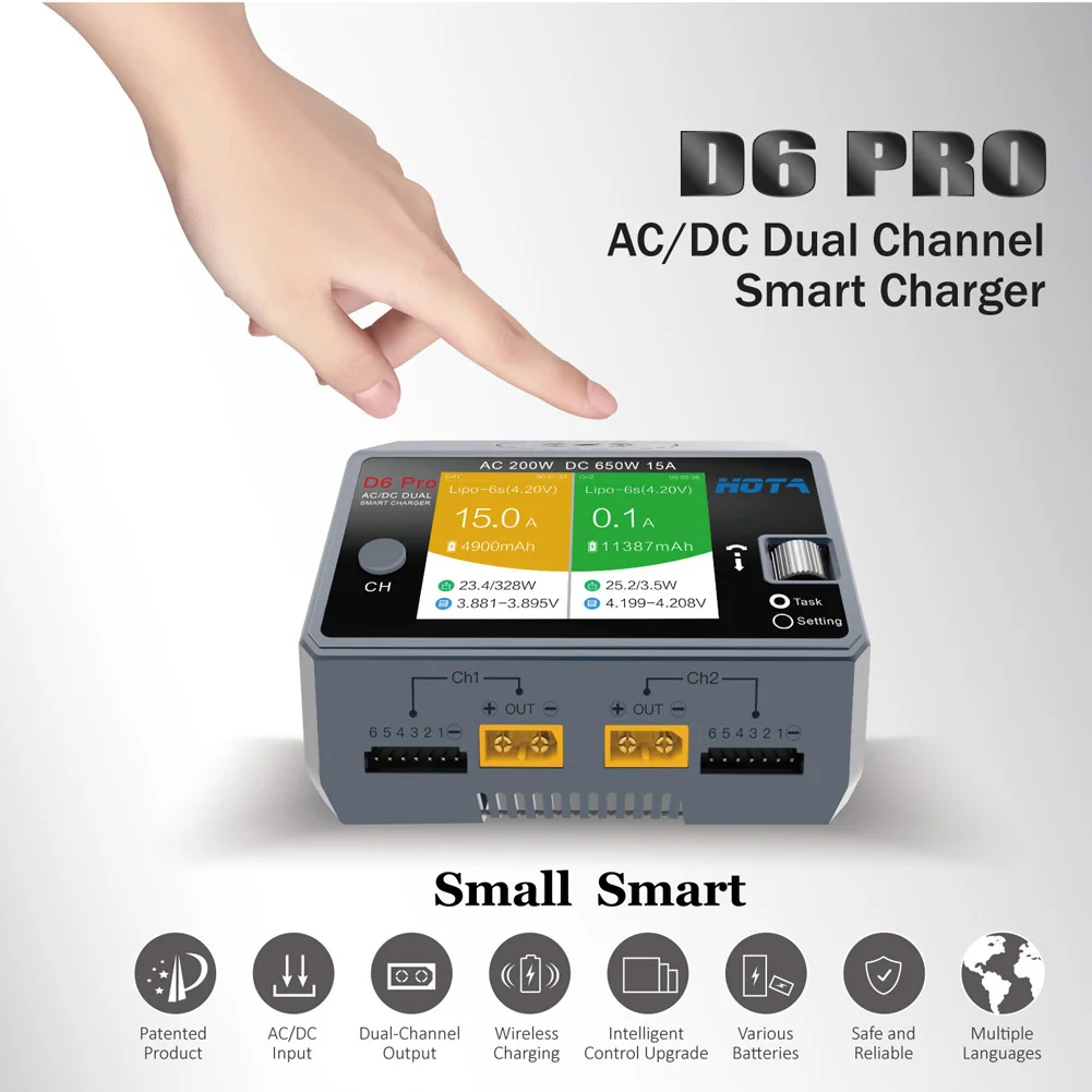 HOTA D6 Pro AC 200W DC 2x325W  – Hota D6 Pro Dual Lipo Charger Bewertung und Preis
